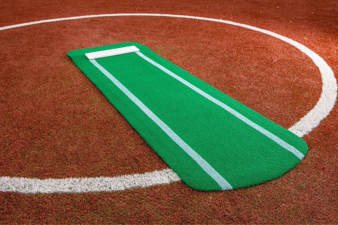 Portolite Softball Pitching Mats have 5,000 spikes and a stay-put guaranteE